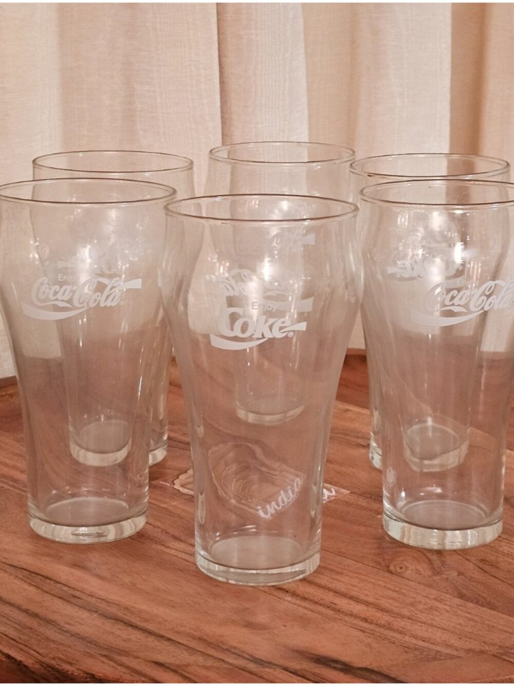 Vintage Libbey Coca-Cola Glasses Set of 6 Bell Shape 16 Oz Tumblers 1970s - Picture 2 of 4